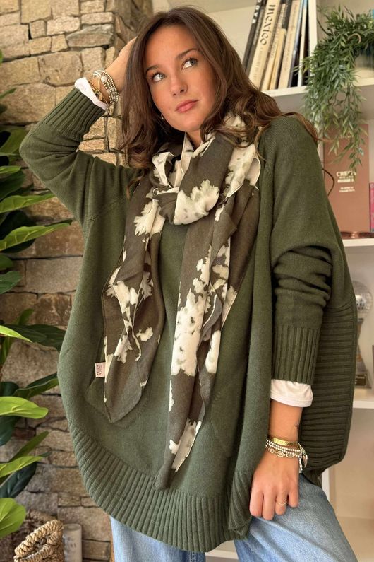Charli Circle Knit Top Deep Khaki 